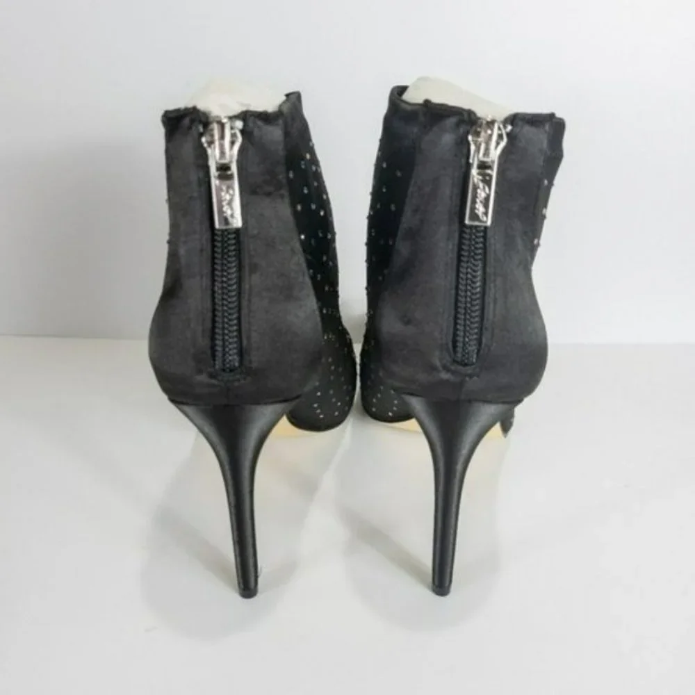 Jewel by Badgley Mischka Margarita Embellished Peep Toe Bootie -Black - Picture 6 of 6